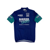 Vintage Uvex Sports Birrer Sport Cycling Jersey L Rock Shox Blue Short Sleeve