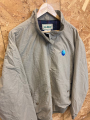 Vintage 90s LL Bean beige windbreaker bomber jacket size XL boxy fit
