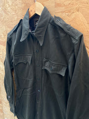 Vintage 60s Lautersteins army officers dark olive green fitted shirt size medium