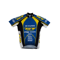 GT Bicycles Hyundai Kenda SRAM Cycling Jersey Short Sleeve Blue Yellow Black M