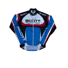 Scott Racing Team Cycling Jacket Men's M Blue Full Zip