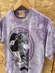 The Mountain Tie Dye Wolf & Native American Woman T-Shirt Size M