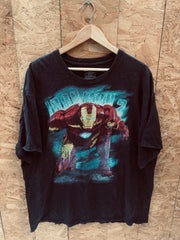 Vintage Y2K faded grungy Iron Man Marvel comic print souvenir t-shirt size XXL