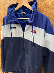 Vintage Y2K blue white shell track windbreaker jacket size large by Ellesse