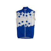 Ciclo Sport Men's Blue White Bubble Print Sleeveless Cycling Jersey Vest Size M
