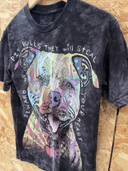 The Mountain Pit Bulls Steal Your Heart Tie-Dye T-Shirt Size S