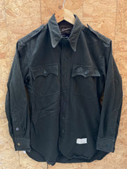 Vintage 60s Lautersteins army officers dark olive green fitted shirt size medium