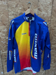 Ultima Bike Wear Maxim Sports Food System Cycling Jacket Blue Yellow Red Size 7