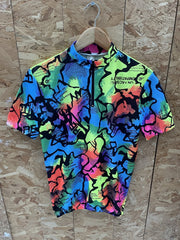 Vintage 90s Abstract Print Cycle Jersey Italian Made Size M Multicolor