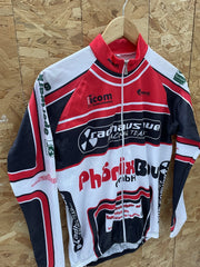 Radhaus Aue Racing Team Cycling Jersey Long Sleeve Red White Black Size M