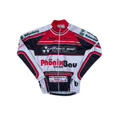 Radhaus Aue Racing Team Cycling Jersey Long Sleeve Red White Black Size M