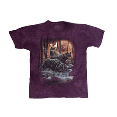 Vintage The Mountain "Wolf Pack" Tie-Dye T-Shirt 2XL Purple