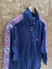 Vintage Asics Tracksuit Set Navy Blue Pink Logo Track Jacket Pants Men's M
