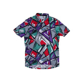 Vintage Helvetia Swiss Team Cycling Jersey Shirt Multi-Color Abstract Print L