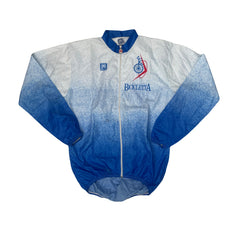 Santini La Bicicletta Cycling Jacket XL White Blue Lightweight Windbreaker Retro