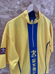 Vintage Exes Yellow Blue Short Sleeve Cycling MTB Jersey Top XL
