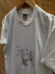 Vintage 90s Hummingbird illustration single stitch white t-shirt size large