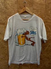 Vintage 90s I love suds cartoon souvenir white single stitch t-shirt size XL