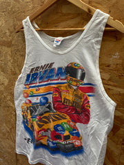 Vintage Y2K Ernie Irvan M&Ms Nascar racing white vest top t-shirt size medium