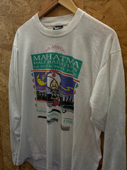 Vintage 90s 4th annual Mahatma marathon souvenir single stitch  t-shirt size XL