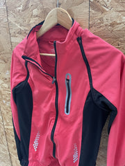 Crane Women's Medium Red Black Cycling Jacket Full Zip Pockets Activewear