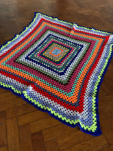 Handmade Crochet Granny Square Blanket Throw - Colorful Boho Vibe