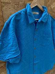 Vintage Y2K blue Hula girl Hawaiian shirt size medium by Tommy  Bahama