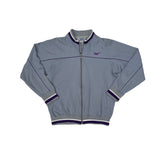 Vintage ASICS Track Jacket Gray Purple Logo Full Zip Men's Size S