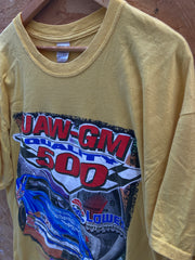 Vintage yellow NASCAR Lowes quality 500 race souvenir t-shirt size XL by Gildan