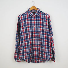 Vintage Y2K Nautica red blue white check preppy shirt size large
