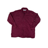 Vintage 90s burgundy maroon dark red/deep red pure silk long sleeve shirt oversized size medium over