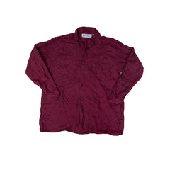 Vintage 90s burgundy maroon dark red/deep red pure silk long sleeve shirt oversized size medium over