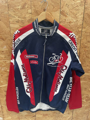 Vintage Huerzeler Cycling Jersey Jacket Max Hurzeler Credit Suisse Red Blue XL