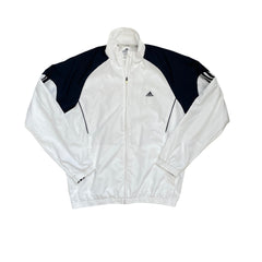 Vintage Y2K Adidas Clima365 Track Jacket White Navy Blue Men's Size L