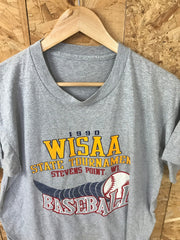 Vintage 91 Wisconsin inter scholastic athletics baseball grey marl t shirt L