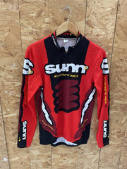 Vintage Sunn Comp Cycling Jersey Long Sleeve Red Black Men's Size M