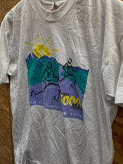 Vintage 90s Valley 5000 marathon run white single stitch t-shirt size medium