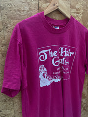Vintage 90s The Hair Gallery Carolina USA single stitch pink t-shirt size large