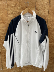 Vintage Y2K Adidas Clima365 Track Jacket White Navy Blue Men's Size L