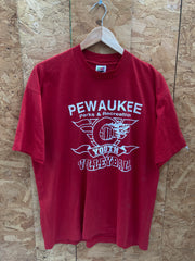 Vintage 90s Pewaukee Youth Volleyball souvenir single stitch red t-shirt size XL