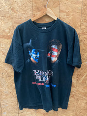 Vintage 90s Neon Circus USA Brooks & Dunn single stitch black t-shirt size XL