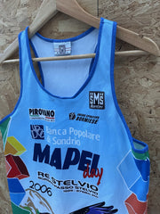 Santini Mapei Cycling Jersey Tank Top Blue Size L 2006 Race Event