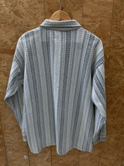 Vintage 90s black white Aztec ethnic stripe quarter zip sweater size XL