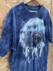 The Mountain T-Shirt 3XL Blue Wolf Dreamcatcher Graphic Tee
