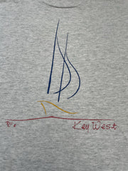 Vintage Key West Sailboat Graphic T-Shirt XL Heather Gray Short Sleeve Tee