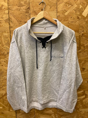 Vintage 80s Adidas quarter top grey white old-school b-boy size large