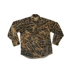 Vintage 90s Woolwich x Mossy Oak chunky fleece felt beige brown hunting shirt size XL