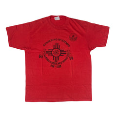 Vintage 80s Gathering of Nations Albuquerque New Mexico marathon USA red single stitch t shirt size