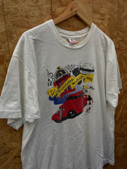 Vintage 92 Spindletop Rod Run souvenir single stitch white t-shirt size XL