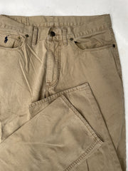 Y2K Vintage Polo Ralph Lauren Men's Khaki Chinos Size 32/30 Straight Fit